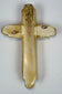 Late 19th-century memento mori skull cross with aged honey-brown patina