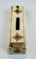 Historic miniature bone domino game displayed with its fitted case
