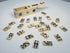Close-up of antique bone domino tiles with dark inlaid pips