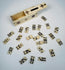 Open sliding-lid case containing miniature 19th-century bone dominoes