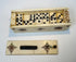 Carved bone domino box with geometric and floral polychrome decoration