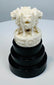 Indian miniature sculpture with four Asiatic lions and wheel motifs