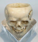 Oversized antique skull ring displaying openwork jaw and temple details