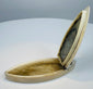 Underside of Georgian navette toothpick case with natural age toning