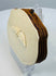 Open Victorian pocket purse showing deep purple silk-lined accordion compartments