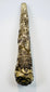 Close-up of samurai warrior in armour carved into an antique Japanese bone handle