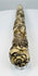 Cylindrical Japanese bone fitting with continuous architectural and figural carving