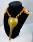 Late 19th to early 20th century Konyak Naga status necklace with brass and old glass beads