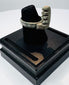 Archaeological Roman bronze ring with dark green, black and earthy surface patination