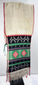 Antique Hopi-attributed textile with bold black pattern bands and red stitched edging