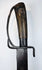Early Colonial sidearm with a wrought-iron hilt, D-shaped knuckle bow and wooden handle