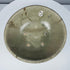 Underside of a Vietnamese celadon bowl with an unglazed reddish-brown foot and recessed base