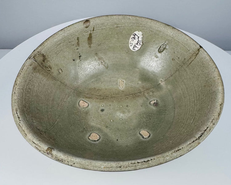 Early Vietnamese stoneware bowl with a subdued gray-green celadon glaze