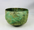 Authentic ancient Luristan cast bronze bowl showing green and blue patina encrustation