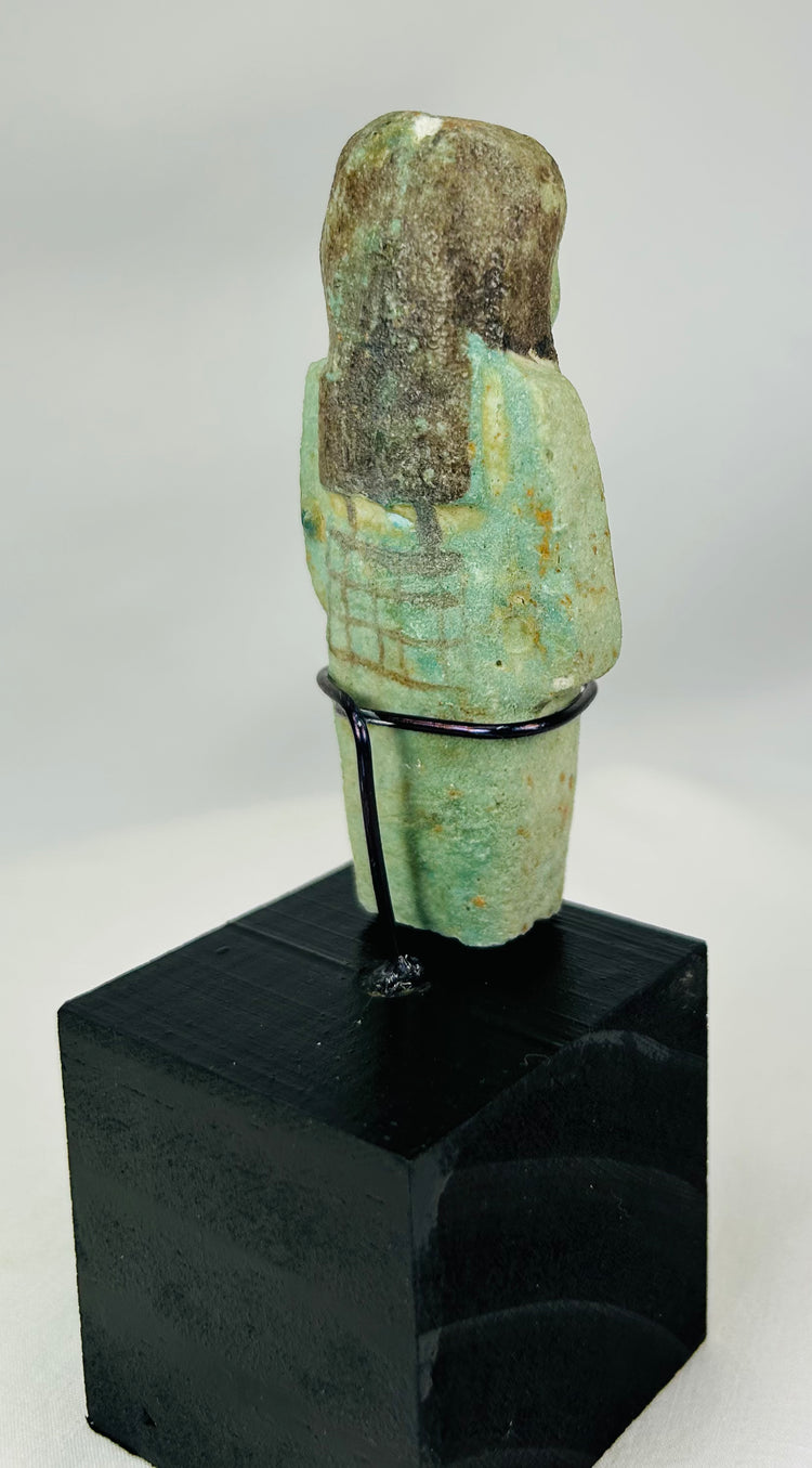 Museum-quality Egyptian funerary figurine representing afterlife servant, 7th–6th century B.C.