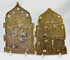 Bronze Orthodox icons with architectural frames and narrative relief scenes