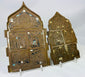 Russian bronze devotional icons featuring saints and apostles in high relief