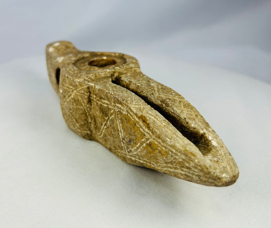 Authentic Islamic stone lamp from 10th–14th century with patina