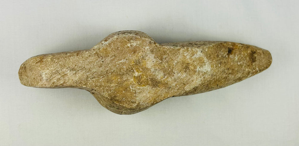 Museum-quality medieval Islamic stone lamp with patina and weathering