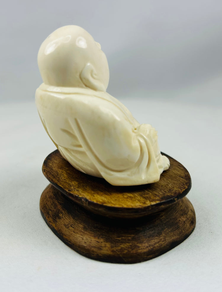 Museum-style Buddhist Laughing Buddha relic with beautiful aged patina