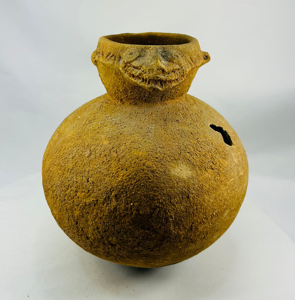 Ancient West Africa crocodile effigy ritual vessel with weathered surface