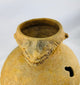 Medieval West African ritual pot with bold reptilian effigy and ridge décor
