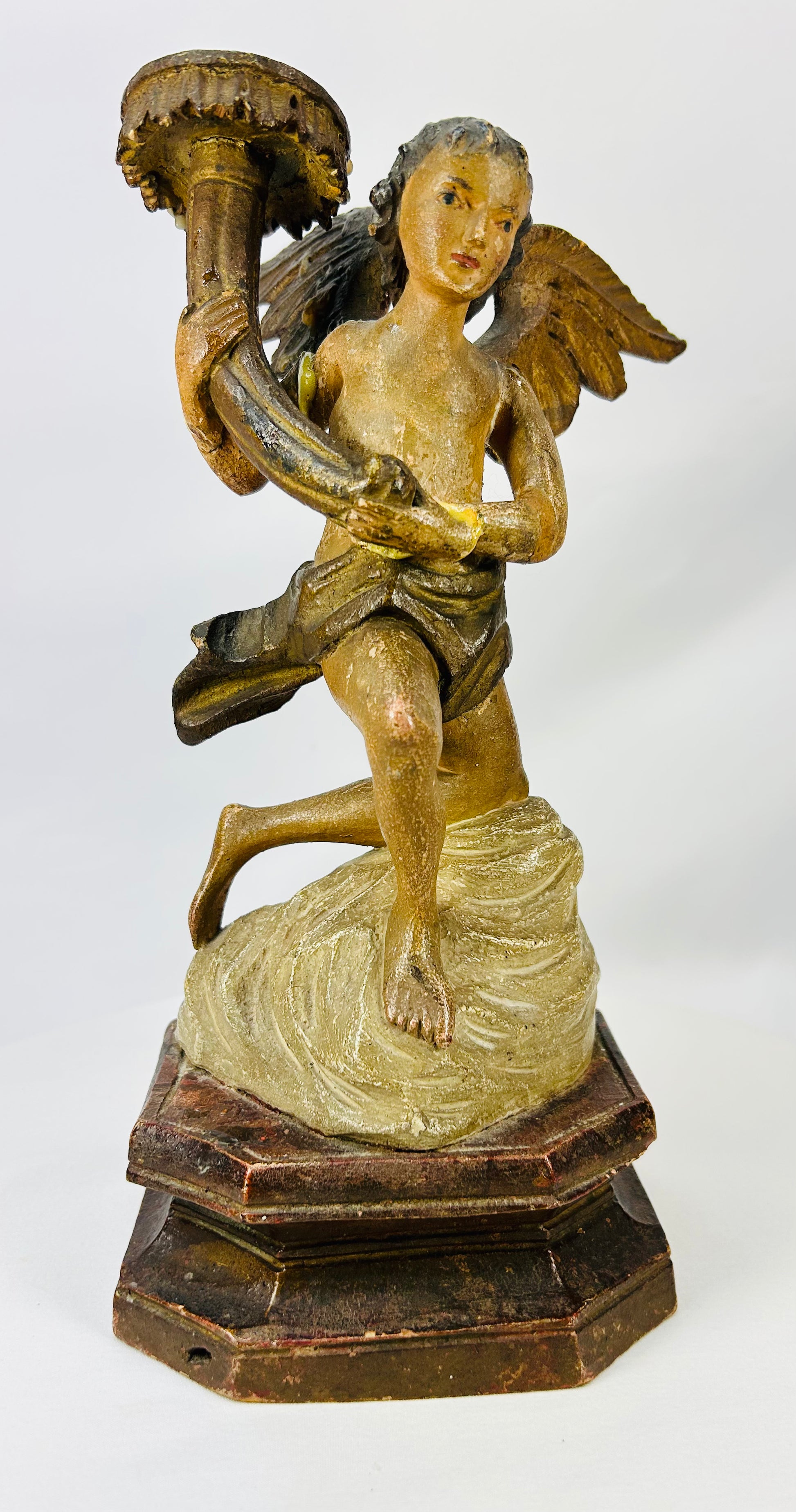 Authentic 18th–19th century religious angel figures with detailed carving