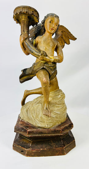 Authentic 18th–19th century religious angel figures with detailed carving