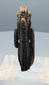 Mold-formed Egyptian faience amulet with brown, burgundy and nearly black coloration