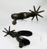Hand-forged iron Charro spurs from Mexico with traditional multi-point rowels