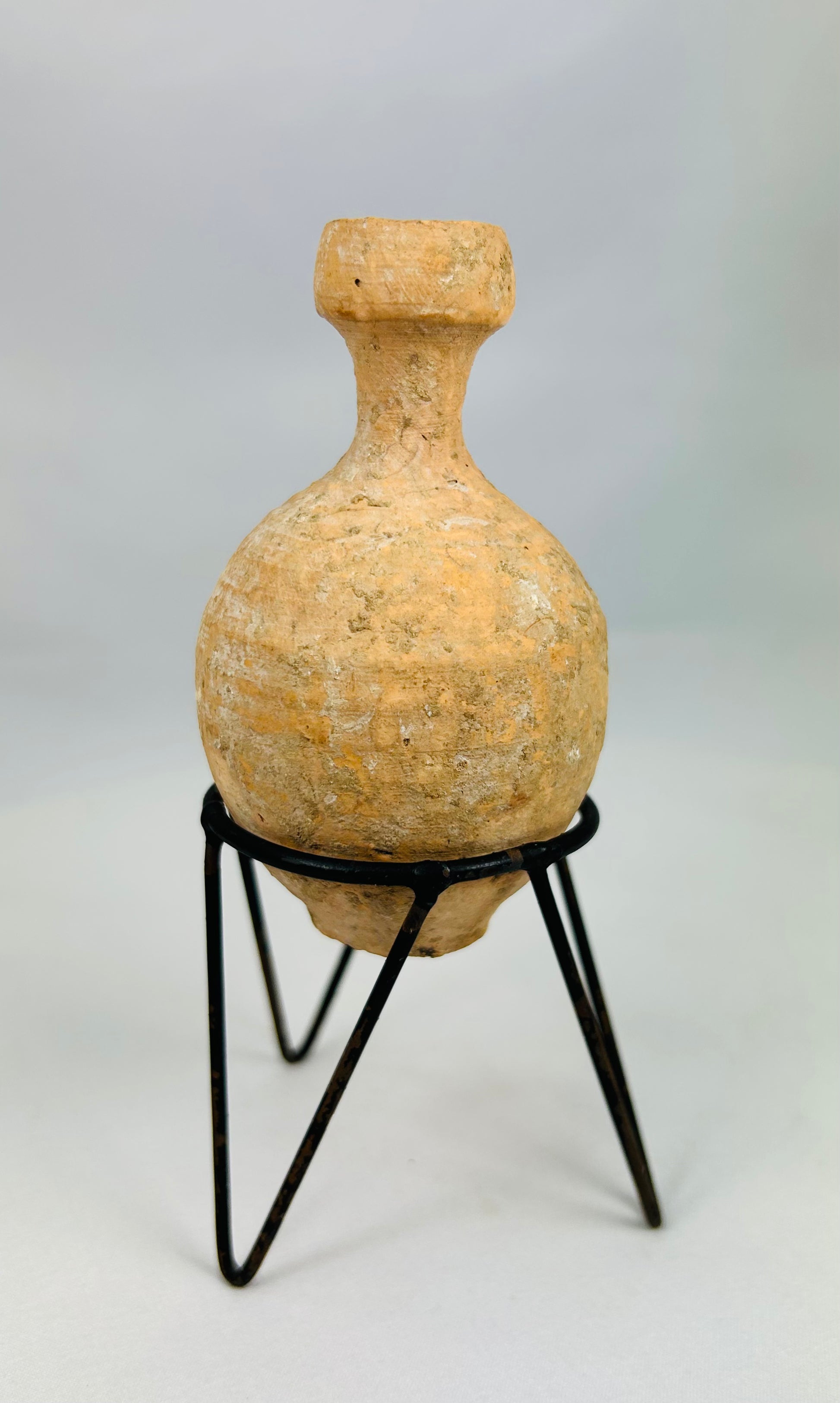 Roman Imperial terracotta perfume bottle with archaeological patina