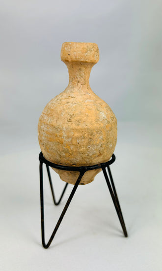 Roman Imperial terracotta perfume bottle with archaeological patina