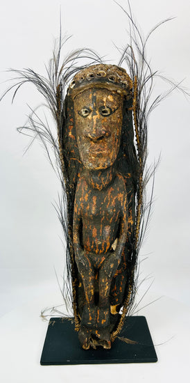 Late 19th–early 20th century Papua New Guinea ancestor figure with strong cultural presence