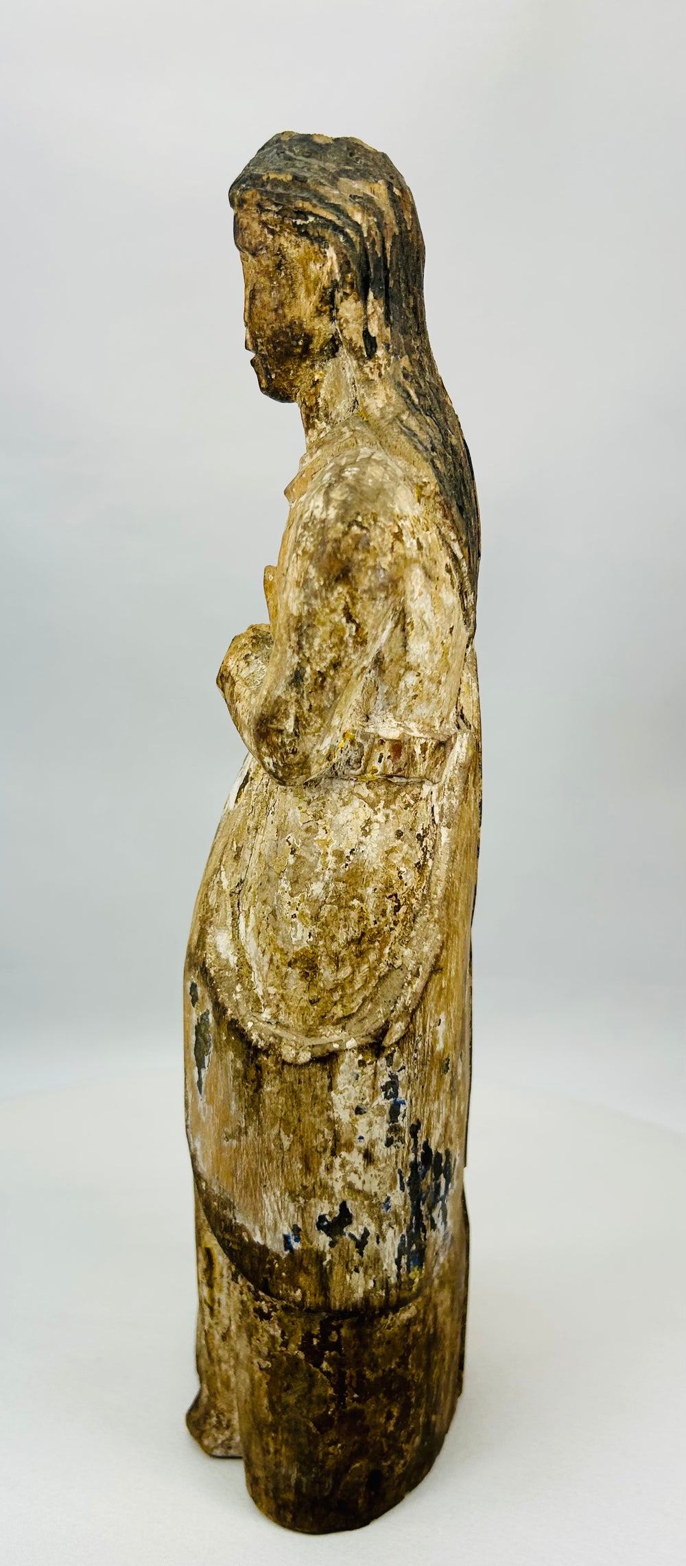 18th-century carved religious Santos figure used in church or private altar worship