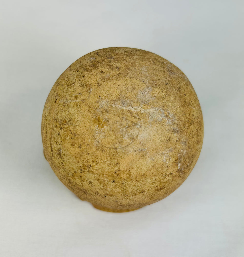 Roman era terracotta container with earthen patina and subtle calcified deposits