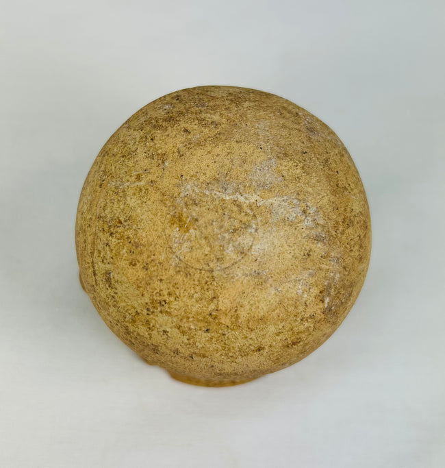Roman era terracotta container with earthen patina and subtle calcified deposits