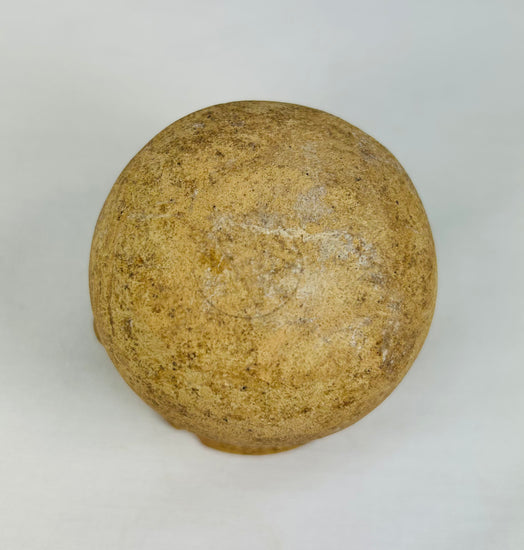 Roman era terracotta container with earthen patina and subtle calcified deposits