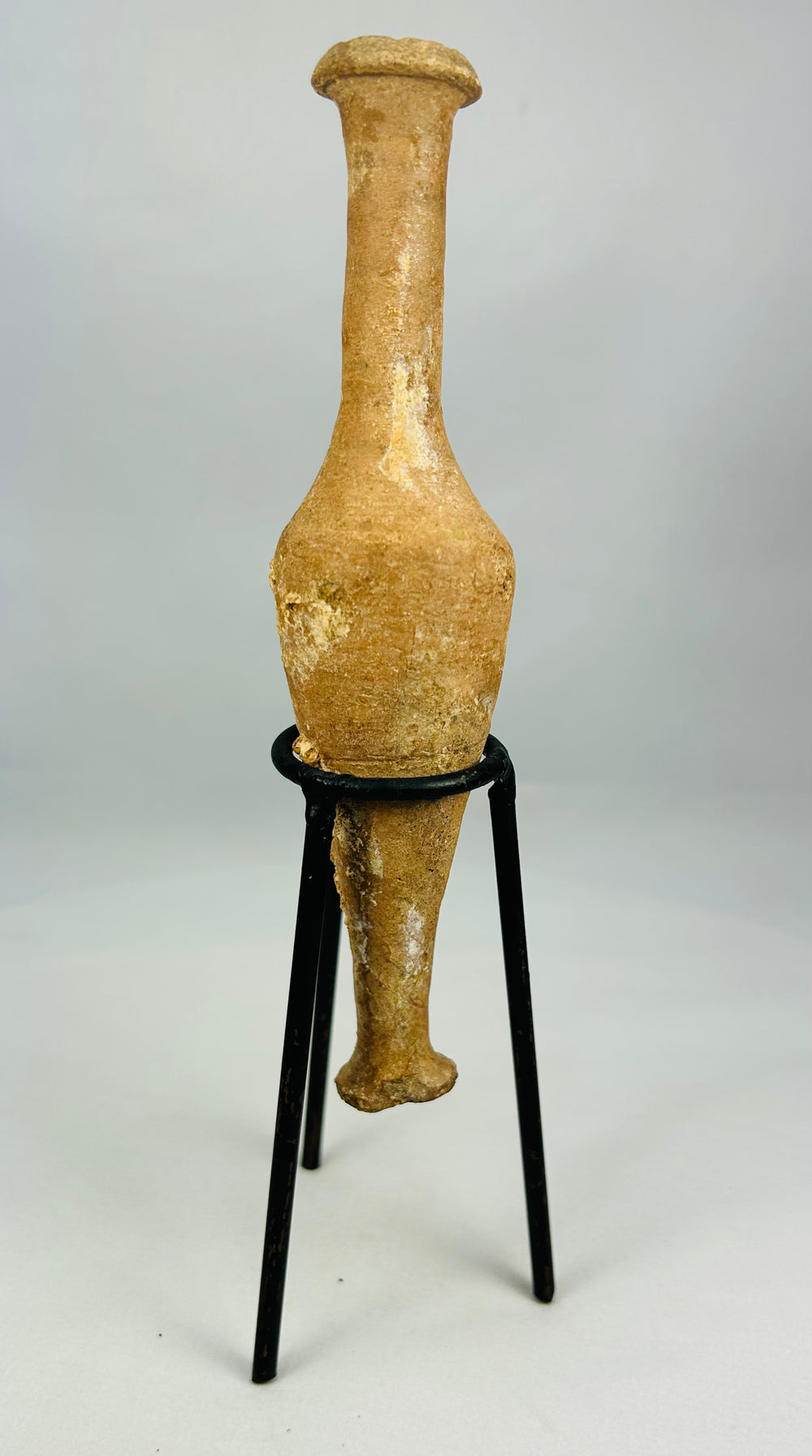 Roman Imperial personal oil container with slender silhouette and beautiful ancient surface patina