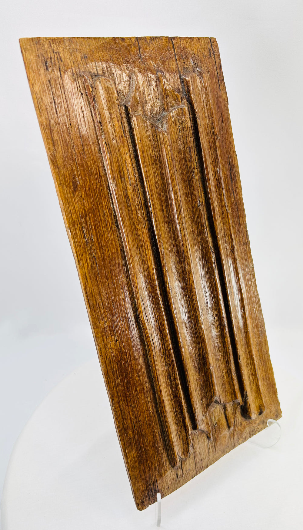 Antique oak architectural fragment from 1500s Europe with rich aged patina