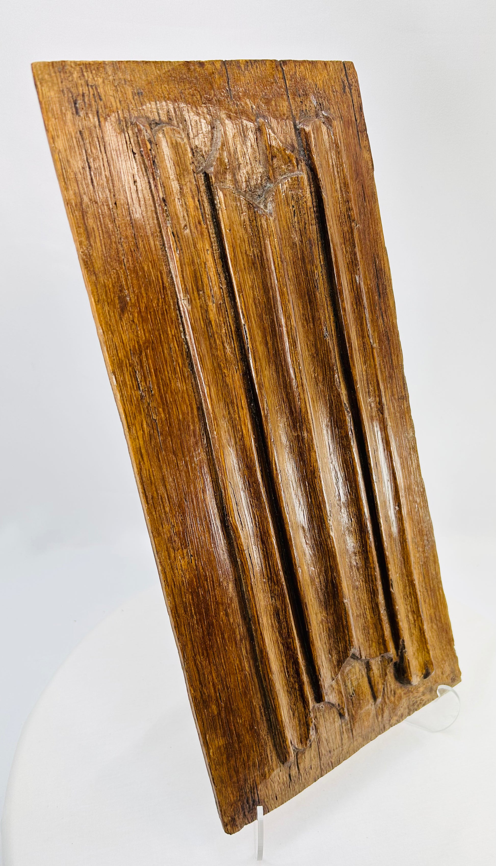 Antique oak architectural fragment from 1500s Europe with rich aged patina