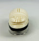 Vintage hand-carved East Asian scarab-shaped amulet with smooth cream-toned material