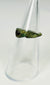 Roman Imperial bronze ring with rich olive-green patina and inset wine-red garnet