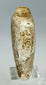 Antique stone amulet flask with tapered square body and aged earthen surface