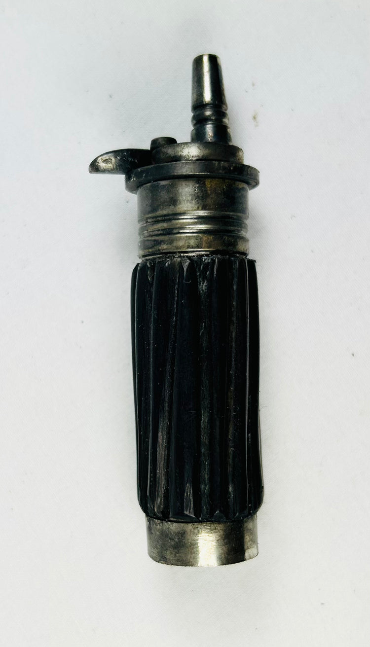 European velvet “book” case concealing percussion pistol, stiletto dagger, flask, and ramrod