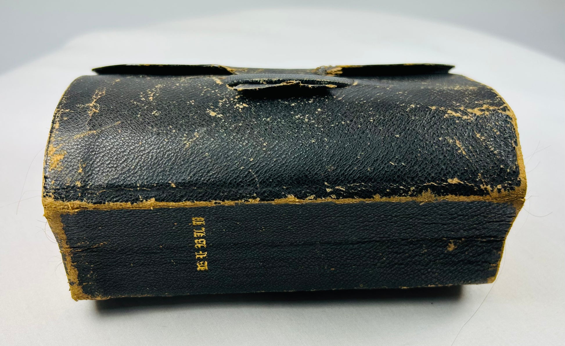 American Civil War Bible with hair relics and WWI medals preserved in military strongbox
