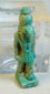 Authentic Late Period Egyptian Horus falcon-headed deity amulet in turquoise faience