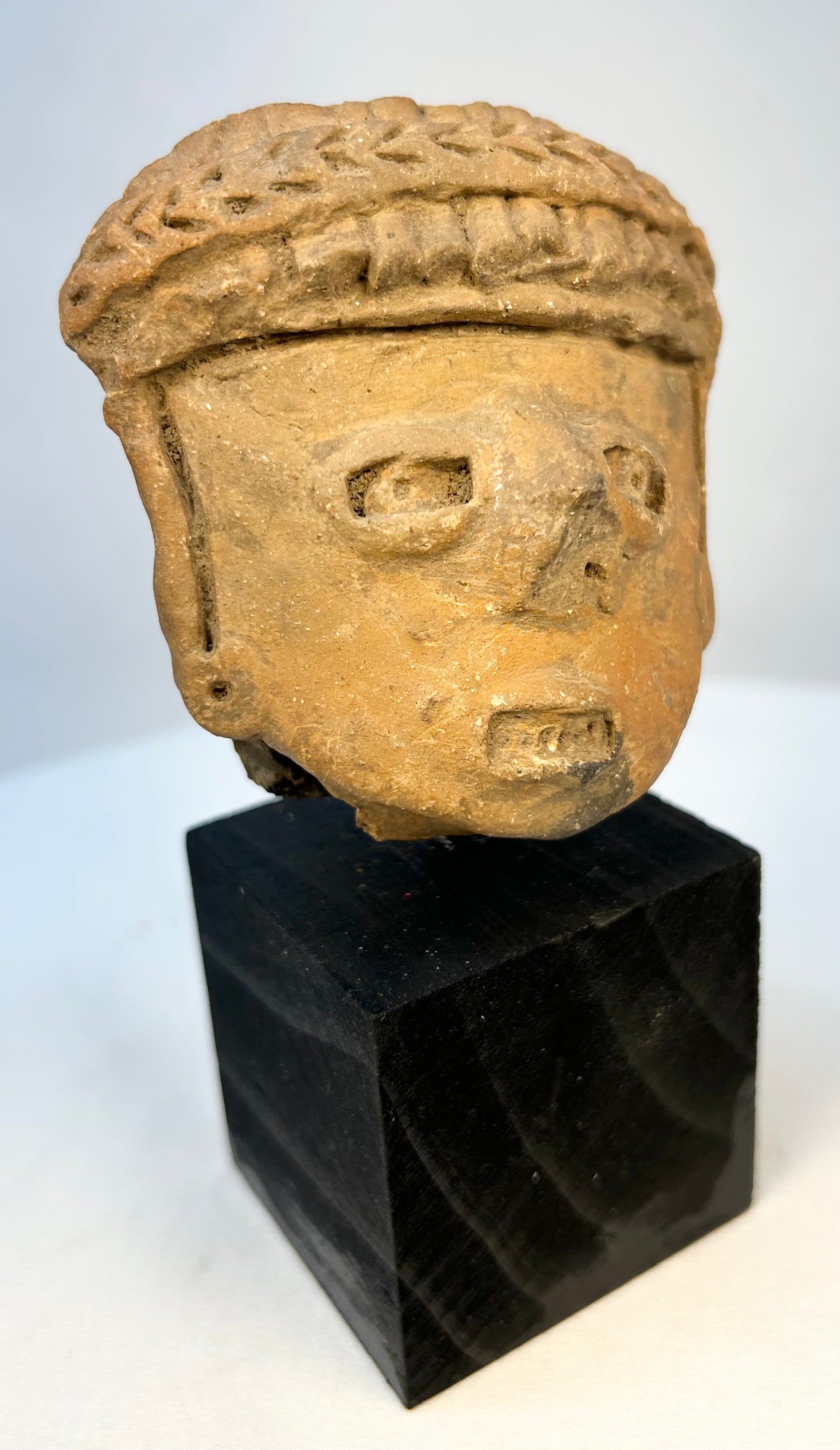 Ancient West Mexico terracotta figure head, archaeological relic
