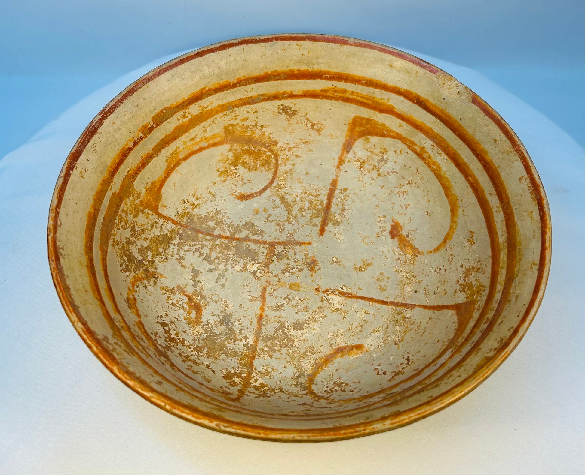 Pre-Columbian ritual bowl from West Mexico with aged patina and surface wear