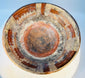 Terracotta tripod ritual bowl with original painted surface and mineral encrustation