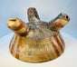 Pre-Columbian tripod bowl photographed from above showing interior design